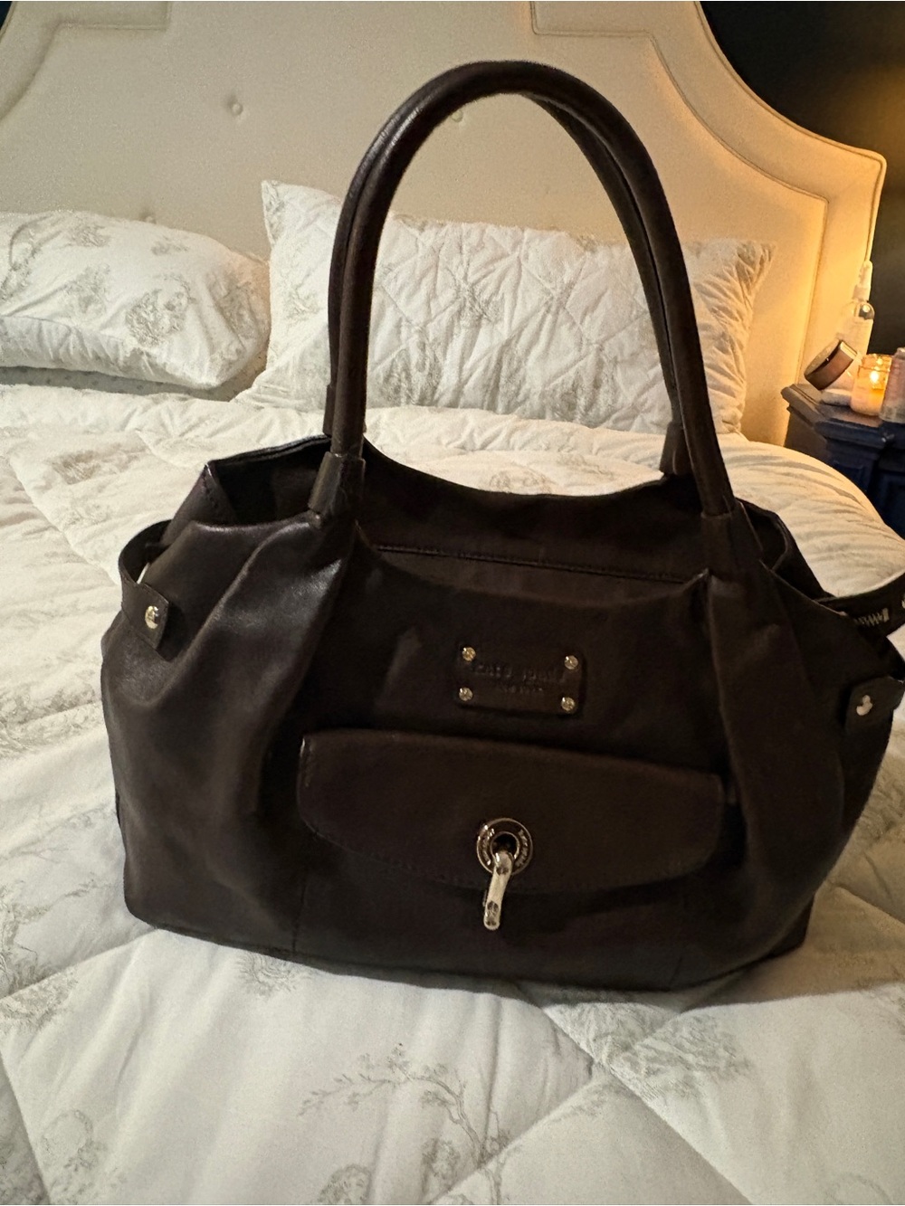 Classic Kate Spade Brown Leather Tote Handbag